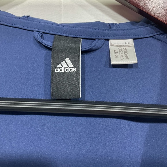 Adidas Jacket, Windbreaker, Blue & White, Zip-Up, Size See Measurements - Picture 8 of 14